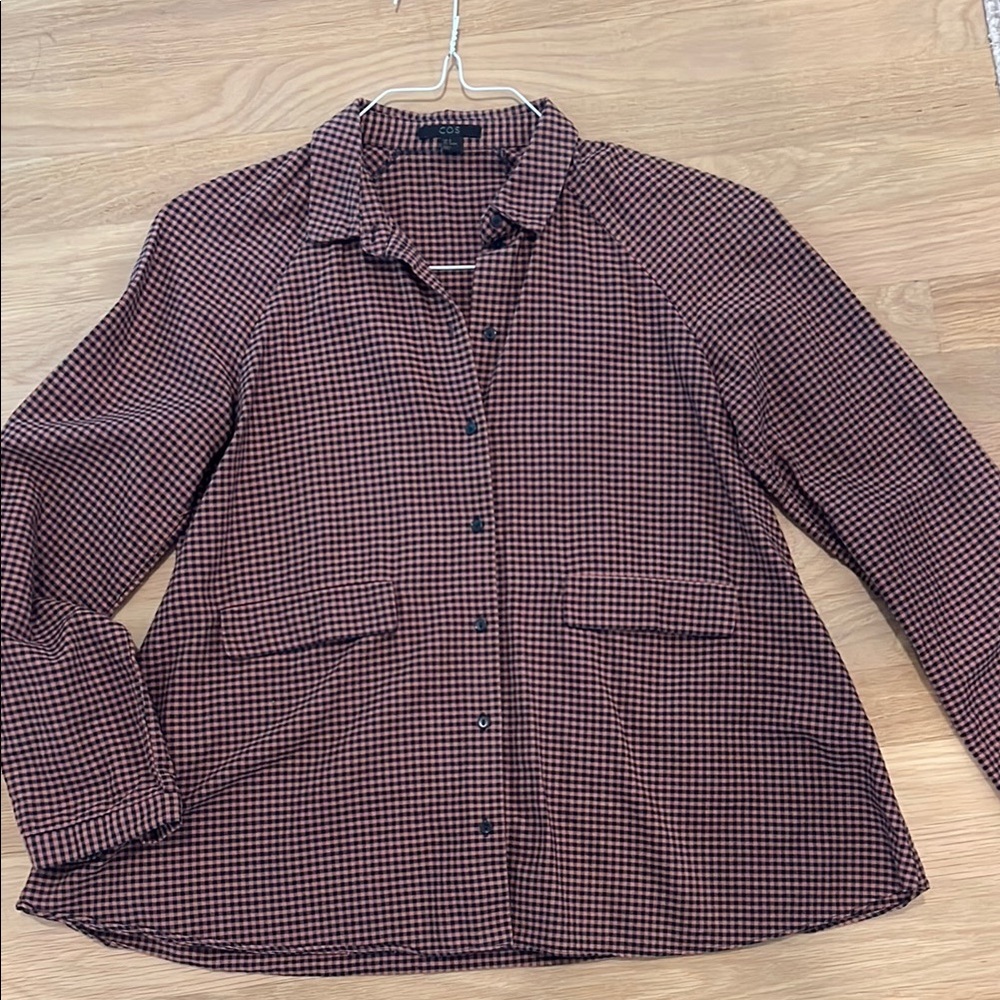 COS Brown Checkered Blouse